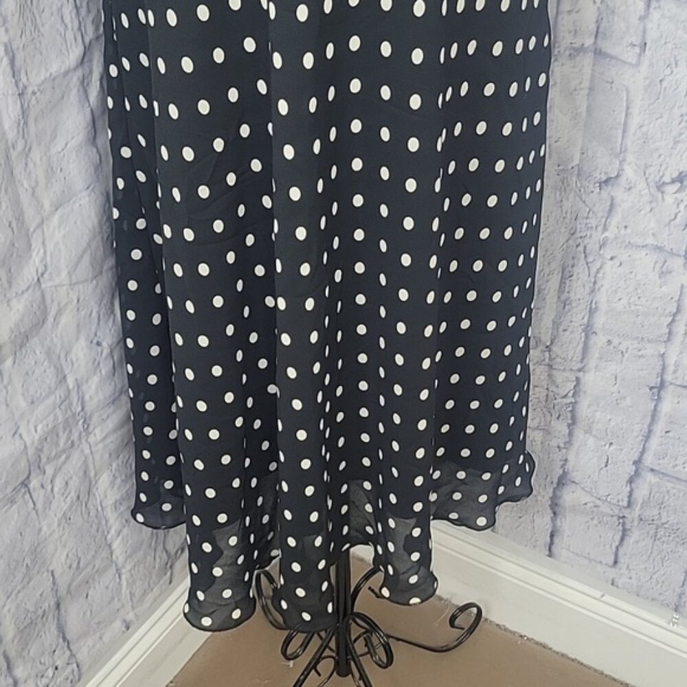Jonathan Martin Black and White Polka Dot Midi Dress - Picture 4 of 10
